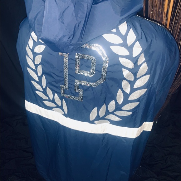 Victoria Secret Pink Bling Anorak Hoodie Jacket Sequence Windbreaker Coat New M - Picture 5 of 14